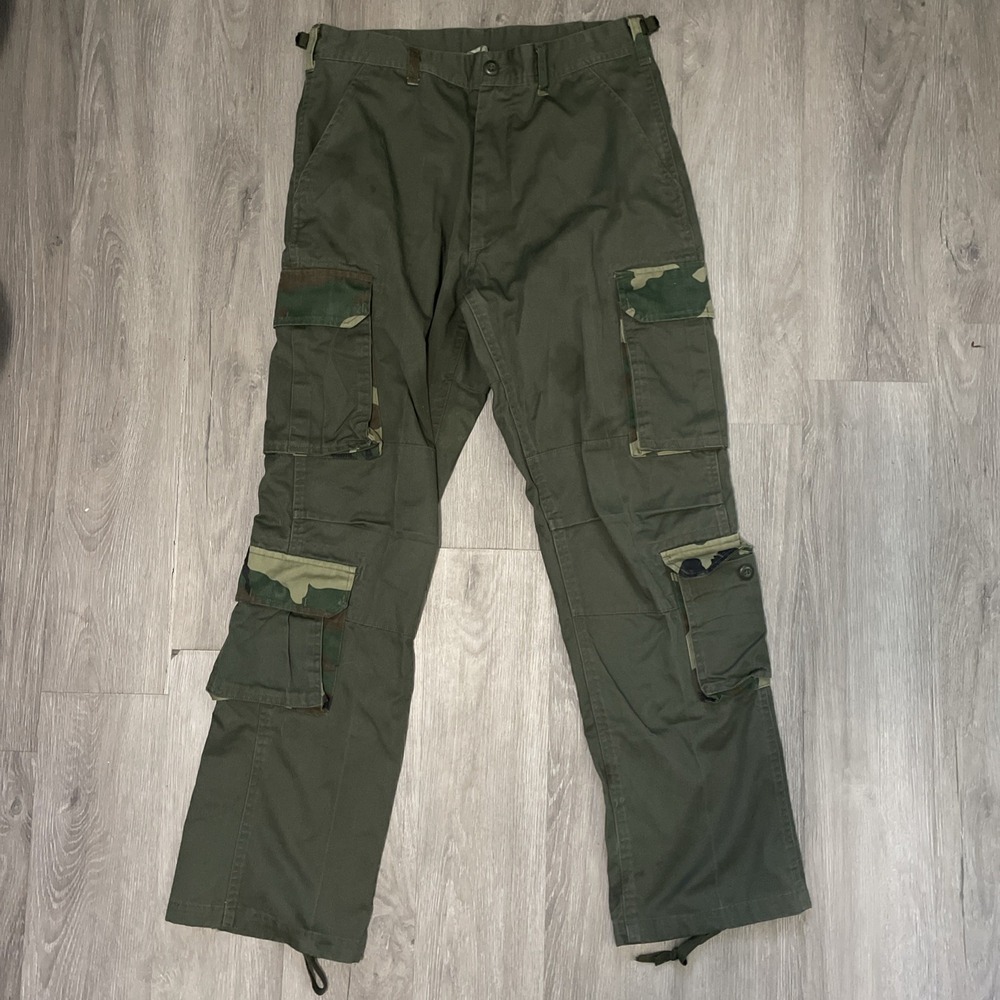 Rothco Olive Green Cargo Pants with Camouflage Accents